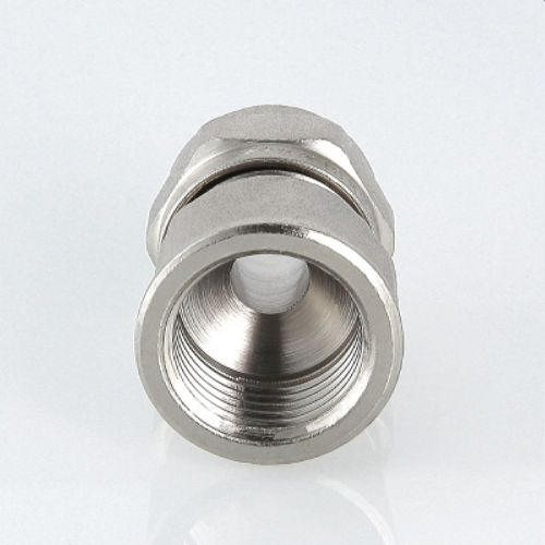 Соединитель латунь никелированный VALTEC IV3021605 3/4" х 16 мм, вид