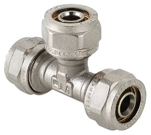 Тройник латунь никелированный VALTEC 26 мм, фото