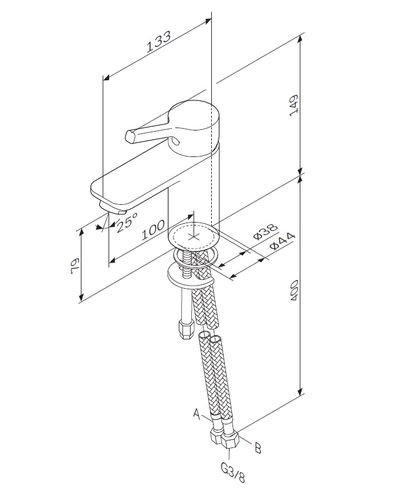 Смеситель для раковины AM.PM X-Joy F85B02100, крупный план