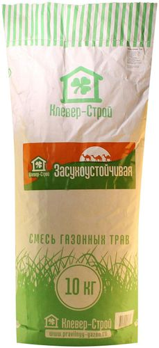 Семена газонной травы Клевер-Строй Засухоустойчивый газон, 10кг, детальное фото