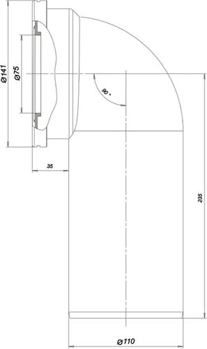 Труба фановая для унитаза АНИ Пласт W9220 320х150 мм, картинка