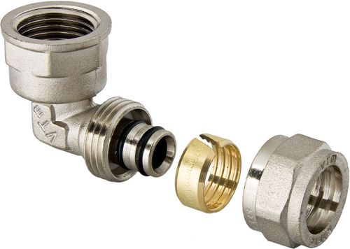 Угольник латунь никелированный VALTEC 3/4" х26 см, фотография