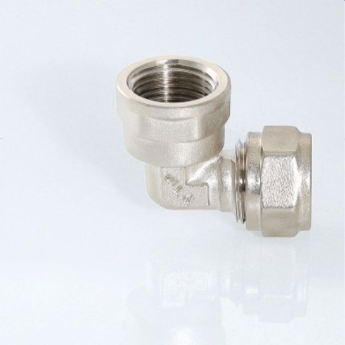 Угольник латунь никелированный VALTEC 3/4" x 16 мм, изображение