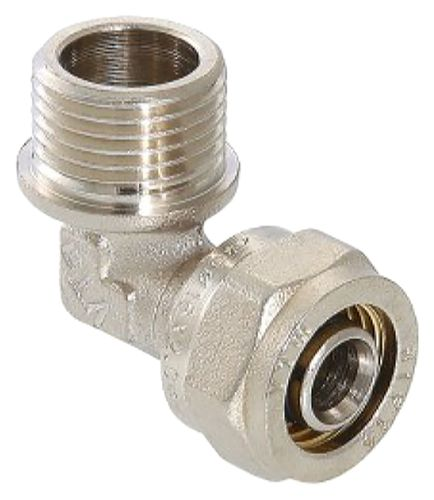 Угольник латунь никелированный VALTEC 3/4" х 26 мм, изображение