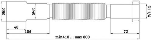 Гибкая труба универсальная АНИ Пласт К206 1 1/4" 50 мм 410-800 мм, детальное фото