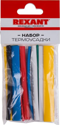 Набор термоусадочных трубок REXANT №3 ассорти 10 см 10 шт, картинка