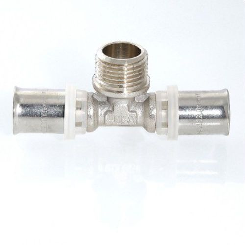 Тройник латунь никелированный VALTEC VTm.232.N 1/2" х 16 мм, детальное фото