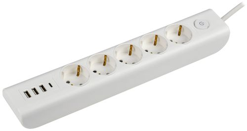 MODERN Удлинитель У05В с/з 2м 3х1 мм2 16А/250В USBх4 бел. IEK, фото