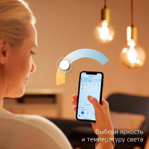 Умная Wi-Fi лампочка GaussSmartHome FilamentDiamond 7W 720лмE27 CCT DIM, картинка