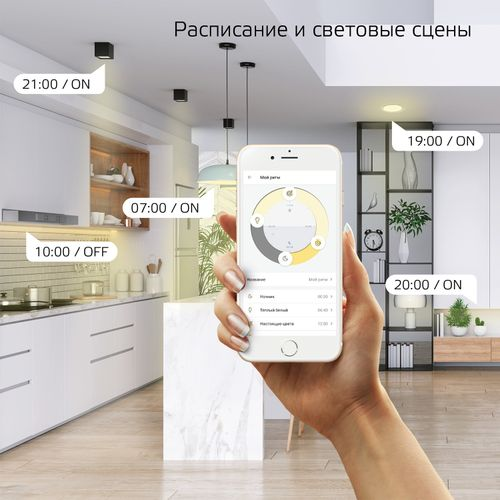 Умная Wi-Fi лампочка Gauss Smart Home Filament ST64 7W 740лм E27 DIM управление голосом/смартфоном, фотография