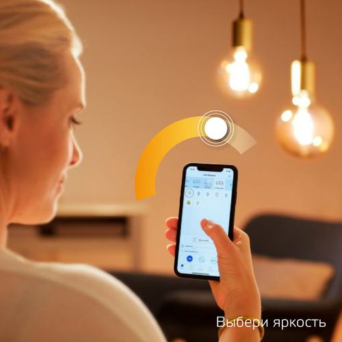 Умная Wi-Fi лампочка Gauss Smart Home Filament ST64 7W 740лм E27 DIM управление голосом/смартфоном, картинка