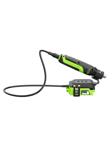 Гравер аккумуляторный GREENWORKS G24RT, 24V бесщеточный оснастка 52 шт 1х2Ач ЗУ, изображение