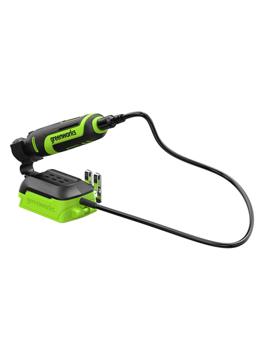 Гравер аккумуляторный GREENWORKS G24RT, 24V бесщеточный оснастка 52 шт 1х2Ач ЗУ, детальное фото