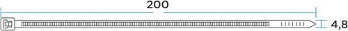 Стяжка нейлоновая 200x4,8 мм черная (100 шт/уп) REXANT, фото
