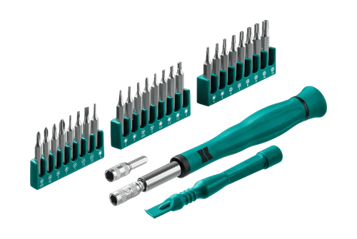 Отвертка для точных работ KRAFTOOL Precision-28 со сменными битами, 28 предметов 25677, фото