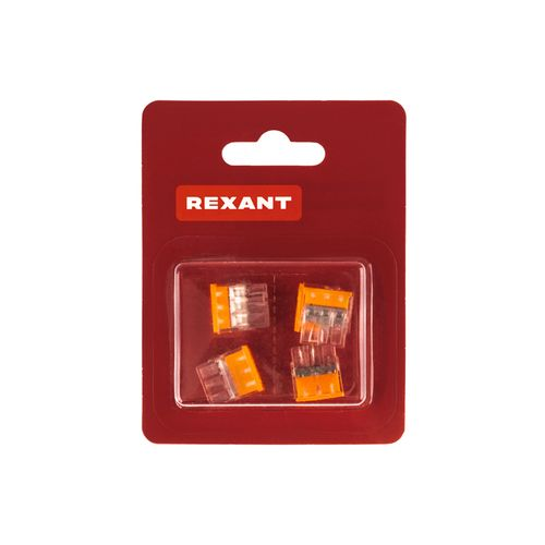Экспресс-клемма с пастой REXANT СМК 2273-243, 3-проводная 0.5-2.5 мм², прозрачная, блистер (5 шт/уп.), изображение