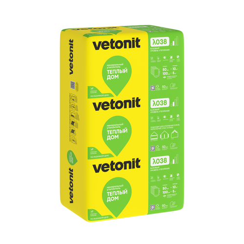 Утеплитель Vetonit Теплый Дом Плита-100x610х1170/Е, фото