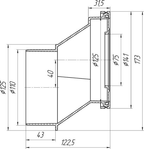 Эксцентрик для унитаза АНИ пласт W0420 124x141 мм, изображение