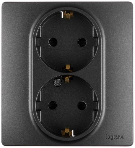 Розетка электрическая Legrand Etika 672633 антрацит, изображение