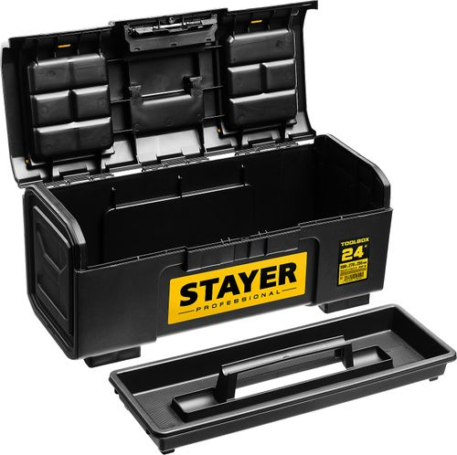 Ящик пластиковый для инструмента Stayer TOOLBOX-24 PROFESSIONAL 590х270х255 мм, крупный план