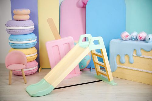 Горка детская OKIKID бирюзовая, 78х135х60см, фотография