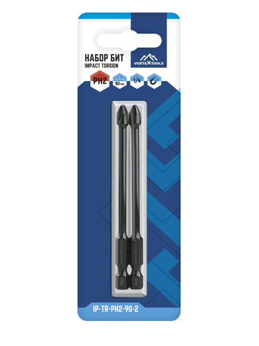 Набор бит impact torsion ph2x90 2 шт VERTEXTOOLS, вид