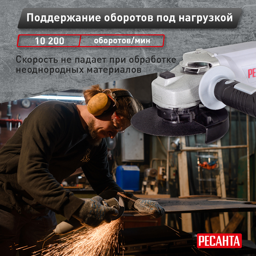 Шлифмашина угловая электрическая УШМ-150/1300 РЕСАНТА, 1300 Вт, 150 мм, картинка