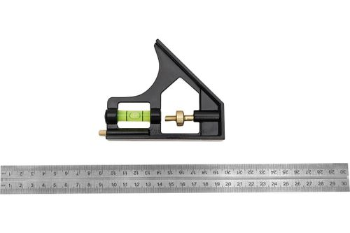 Линейка с уровнем многофункциональная ALUKOMTOOLS, изображение