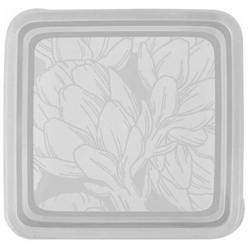 Набор контейнеров для продуктов HELSINKI Artichoke 3 шт. 0,75 л квадратные пепельный жемчуг, крупный план