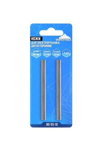 Ножи для электрорубанка VERTEXTOOLS двухсторонние 2 шт 82х5,5х1,2, вид