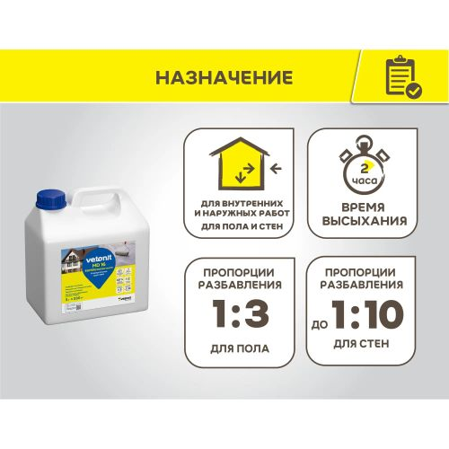 Грунтовка-суперконцентрат Vetonit MD 16 superconcentrate 3 л, фотография