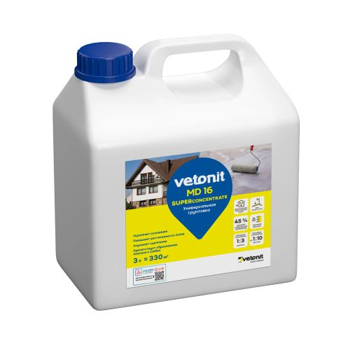 Грунтовка-суперконцентрат Vetonit MD 16 superconcentrate 3 л, фотография