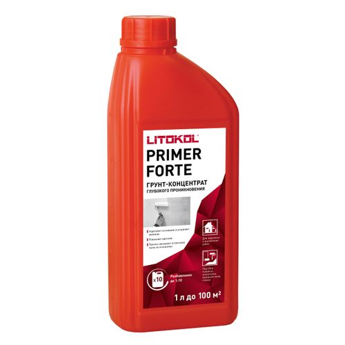 Грунтовка универсальная LITOKOL PRIMER FORTE белый 1 кг, вид