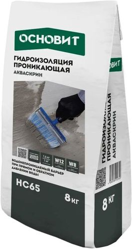 Водоостанавливающая проникающая гидроизоляция ОСНОВИТ Акваскрин HC65, 8 кг, изображение