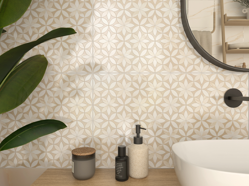 Декор Gracia Ceramica Donna Беж Цветы 30X50 см 1,2 м², вид