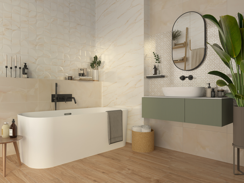 Декор Gracia Ceramica Donna Беж Цветы 30X50 см 1,2 м², картинка