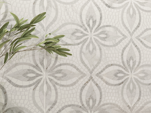 Декор Gracia Ceramica Ribeira Бел Цветы 30X50 см 1,2 м², изображение