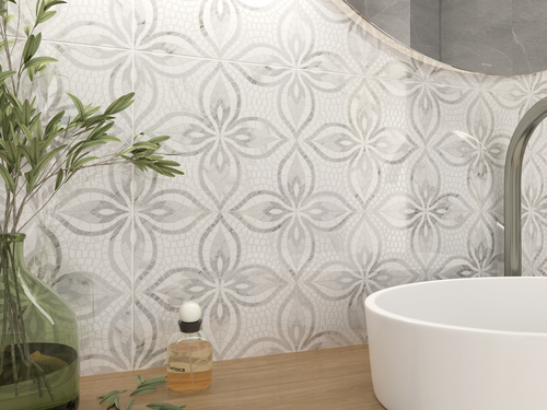 Декор Gracia Ceramica Ribeira Бел Цветы 30X50 см 1,2 м², изображение