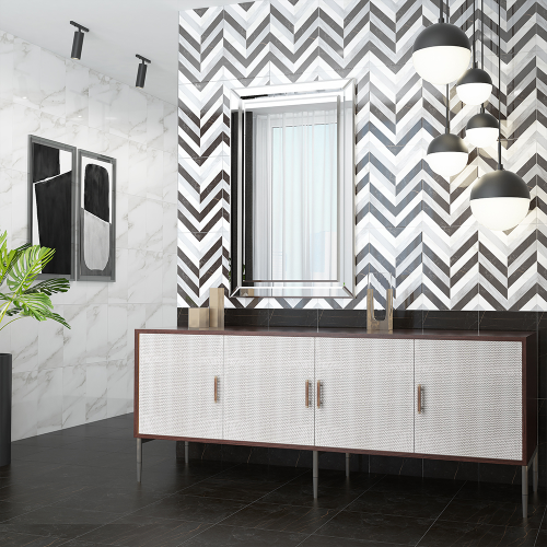 Декор Керамин Пантеон Ч/Бгеометр 27,5X40 см 1,65 м², картинка