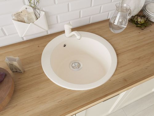 Мойка кухонная BAMBOO Орион, белый, крупный план