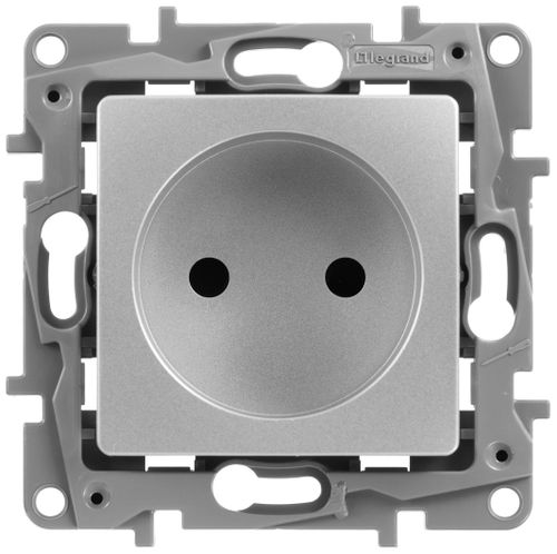 Розетка электрическая Legrand Etika 672434 алюминий, изображение