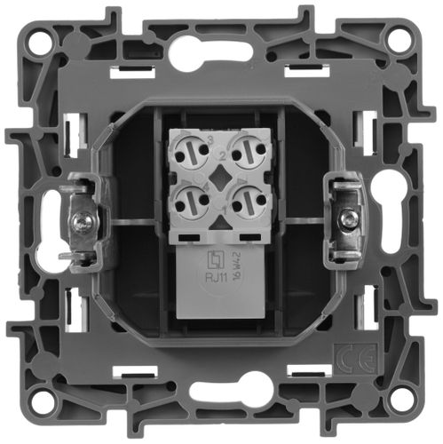 Розетка RJ-11 1 пост Legrand Etika алюминий, фотография