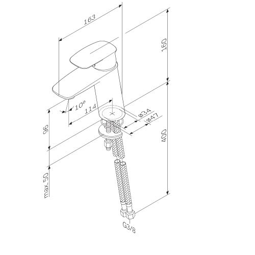 Смеситель для раковины AM.PM Spirit V2.1 F71A02100, изображение