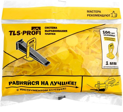 Система выравнивания плитки Крестик-зажим Tech-KREP 100 шт 1 мм, фото