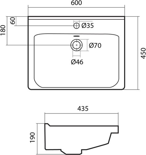 Раковина накладная SANTEK Миранда 60 1WH302184 60 см белая, изображение