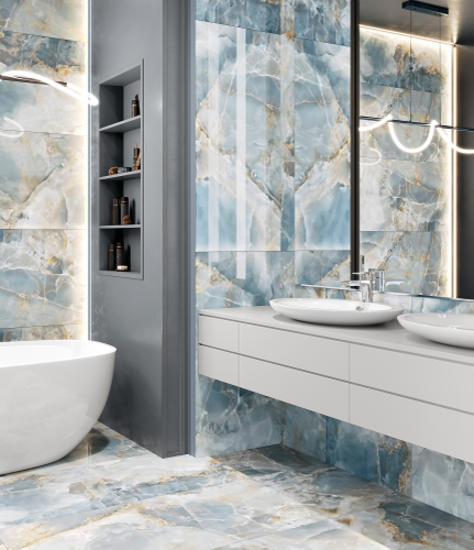 Керамогранит Global Tile Favorito синий полированный 60X120 см 1,44 м², вид