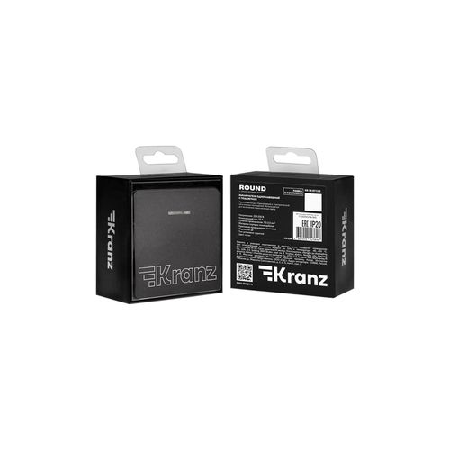 Выключатель 1-клавишный Kranz Round KR-78-0713-2 титан, крупный план