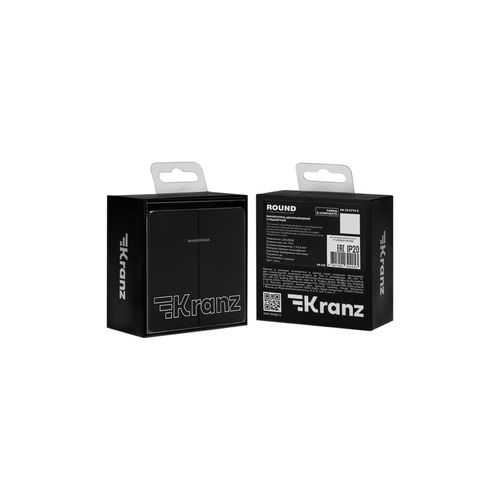 Выключатель 2-клавишный Kranz Round KR-78-0714-3 оникс, вид