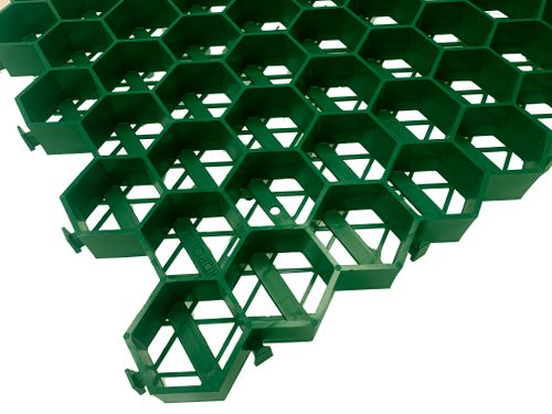Газонная решетка Gidrolica Eco 70х40х3,2 мм зеленая (ПП), крупный план