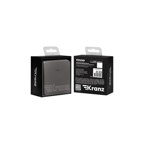Переключатель проходной 1-клавишный Kranz Round титан, фотография